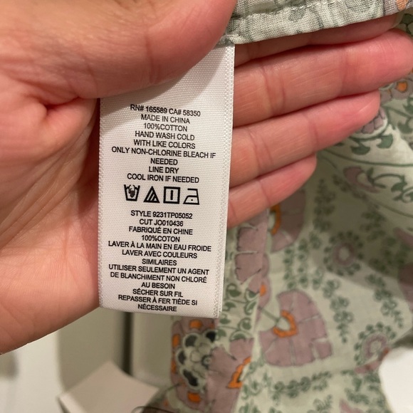 NWT Womens Joie Damarre Long Sleeve COTTON TOP IN GREEN size XXS​​​​​ - Picture 3 of 9